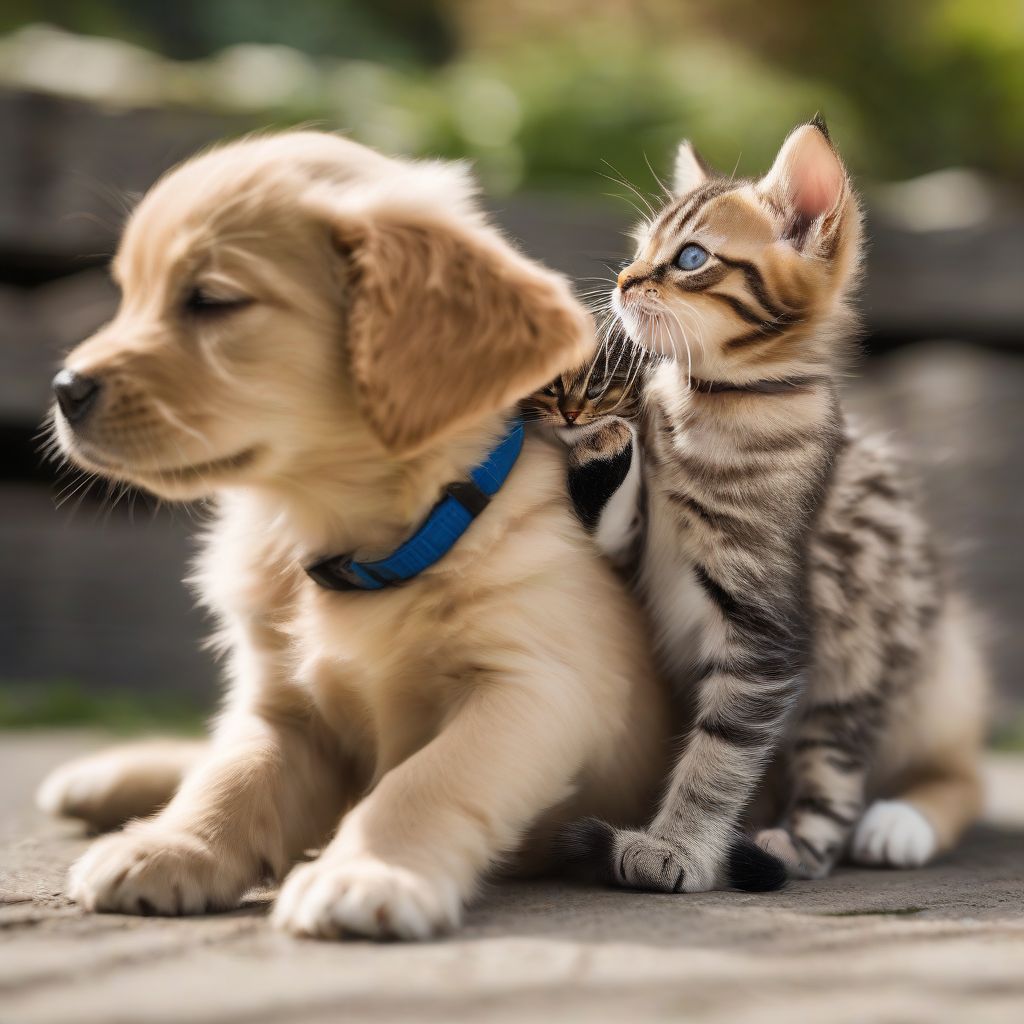 Socialized pets playing