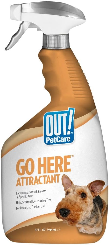 PetCare Go Here Attractant Dog and Puppy Potty Training Spray, Safe & Effective Puppy Pee Spray, Dog Housebreaking Supplies, Indoor and Outdoor House Training Tool for Pee and Poop, 32 oz