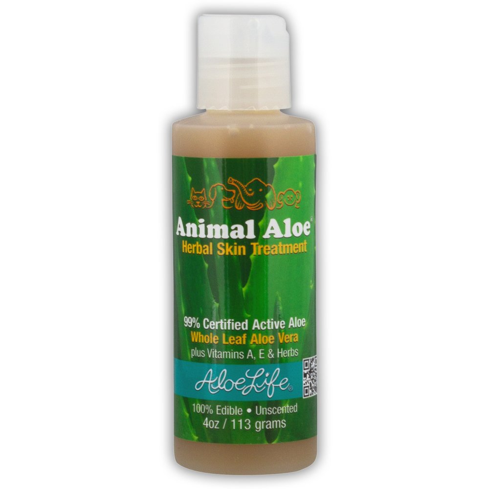 Aloe Life - Animal Aloe, Pet-Safe Digestive Aid & Skin Treatment Gel, Helps to Soothe Hotspots, Flea Bites & Irritation, Supports Your Pet’s Digestive Health & Overall Wellness, Fragrance-Free (4 oz)