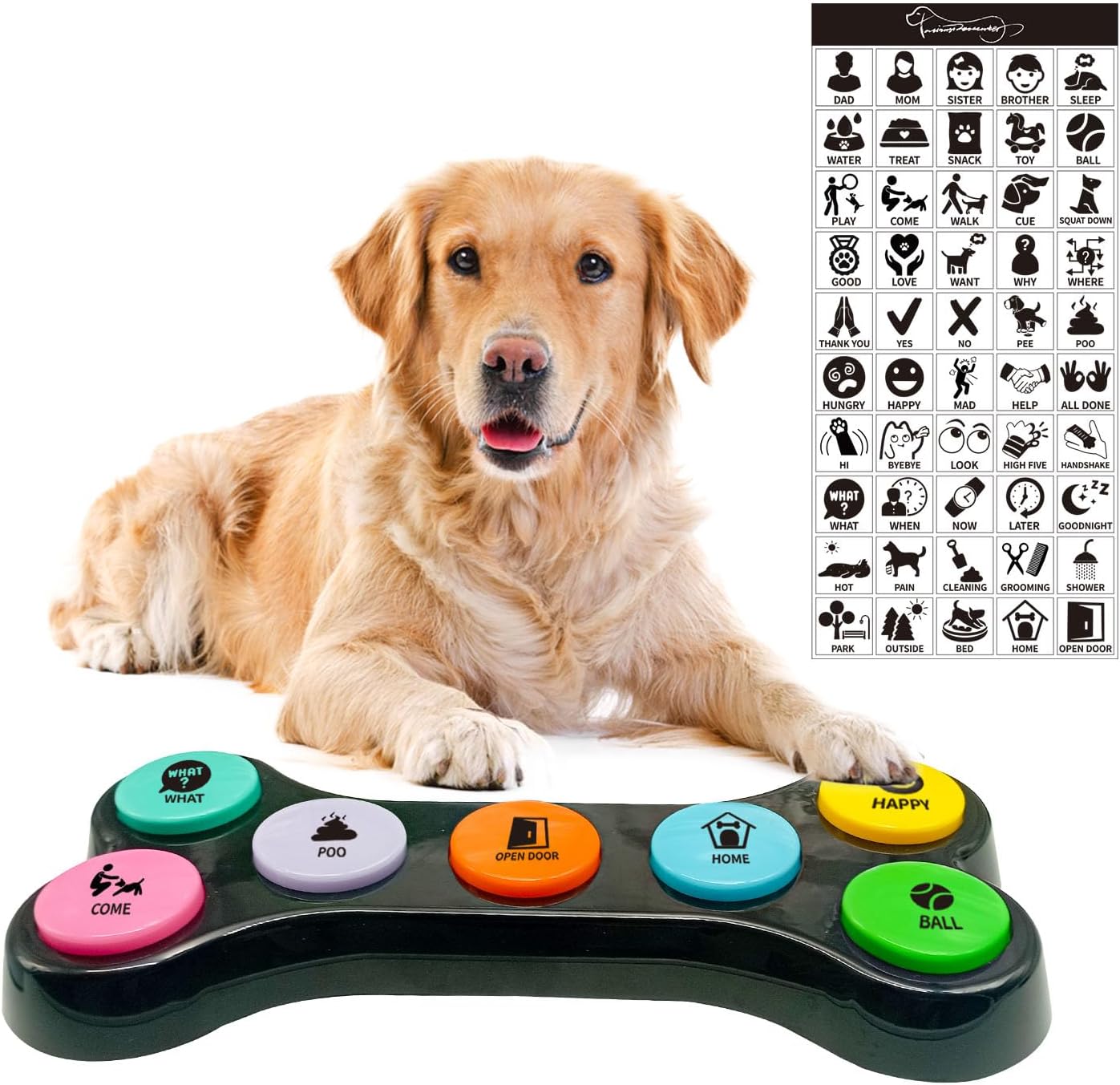 Dog Buttons for Communication with Sticker,7 in 1 Voice Recording Button,Dog Talking Buttons,Pet Buttons,Dog Training & Behavior Aids,Train Your Dog to Voice What They Want