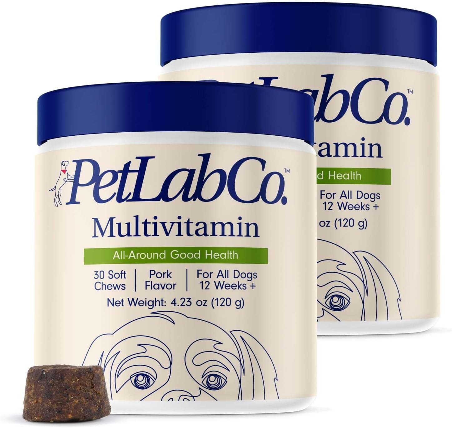 PetLab Co. 22 in 1 Dog Multivitamin - Support Dog\'s Immune Response, Skin, Coat, Joints & Overall Health - Vitamins A, E, D, B12, Minerals, Antioxidants - Chewable Pork Flavor