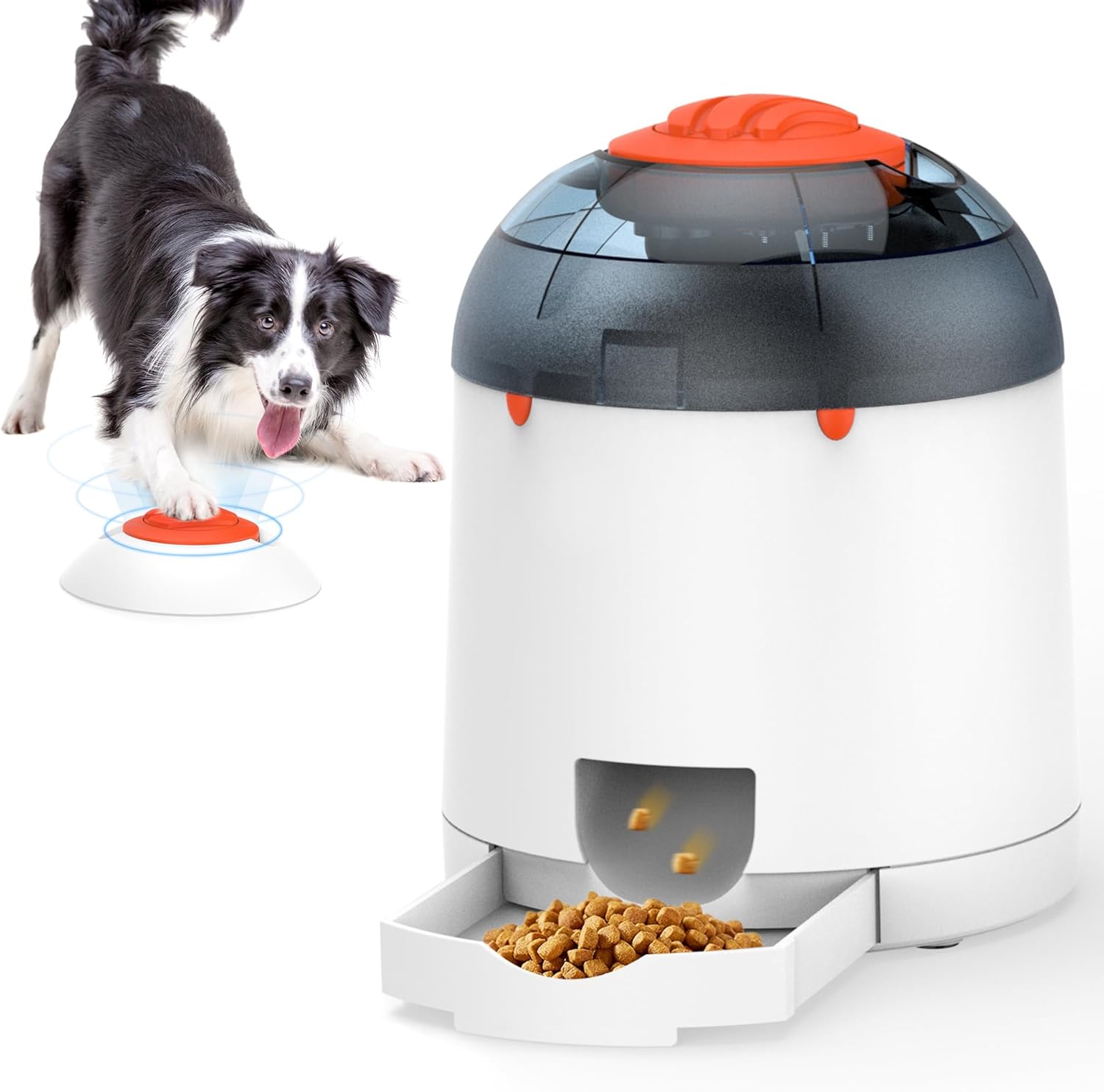 Potaroma Dog Puzzle Feeder Toy, Interactive IQ Training, Electronic Treat Dispenser, Automatic Rechargeable with Remote for Food Dispensing, All Breeds, 280ml Capacity